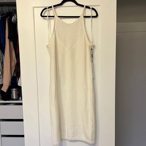 Large Calvin Klein Cotton Dress in White/Cream